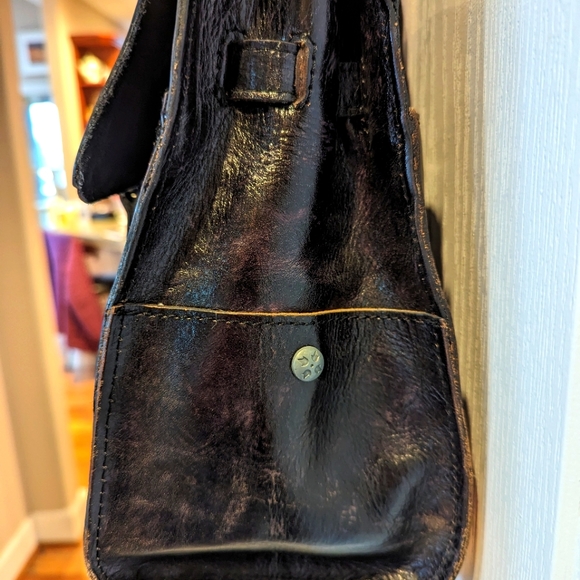 Patricia Nash Vienna Satchel Tooled Leather Bag, color Black Tuscan EUC - Picture 8 of 14